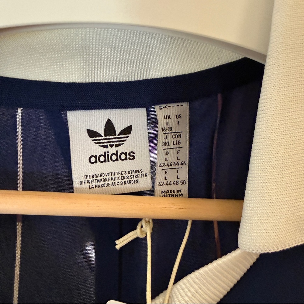 adidas Navy Blue Polo-Style Soccer Dress with White Stripes - Picture 7 of 8
